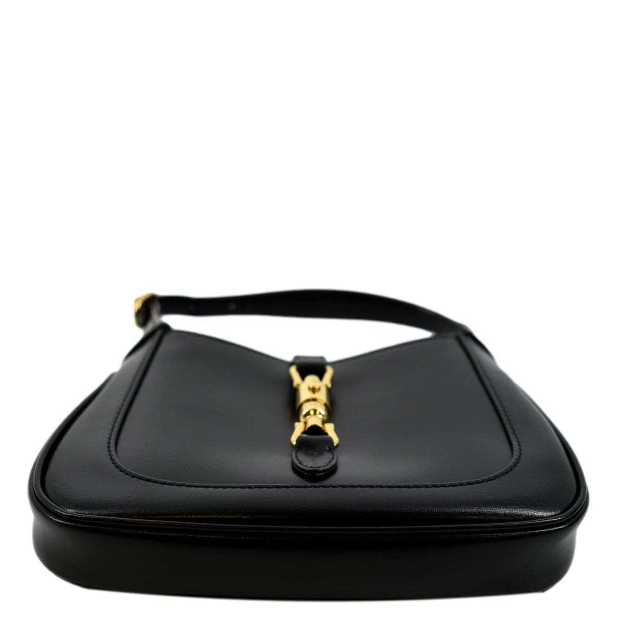 GUCCI Jackie 1961 Leather Shoulder Bag Black 637091