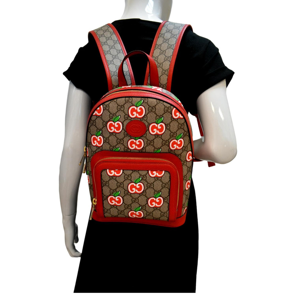 GUCCI Apple Small Interlocking GG Supreme Canvas Backpack Multicolor 601296