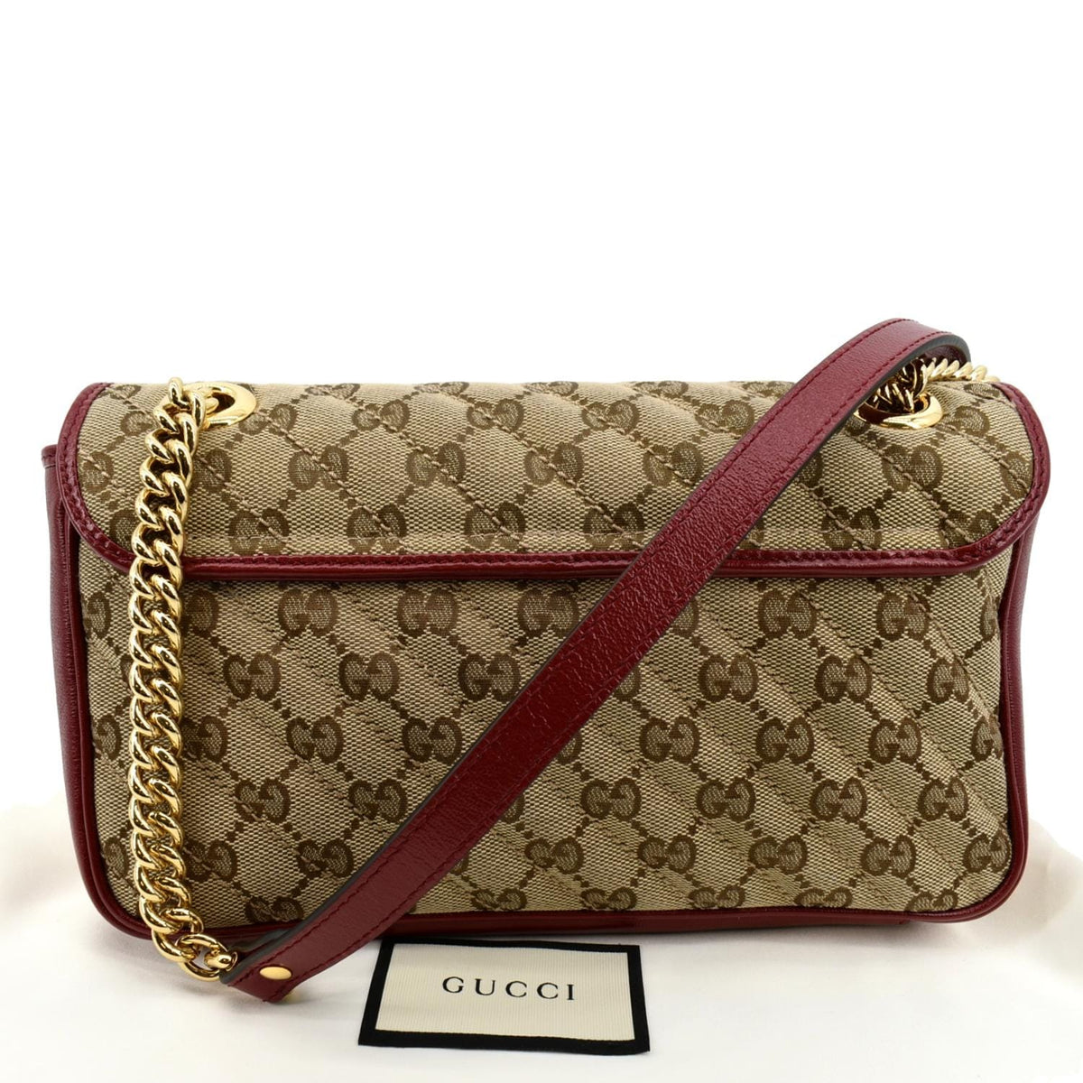 GUCCI GG Marmont Small Matelasse Canvas Shoulder Bag Red 443497