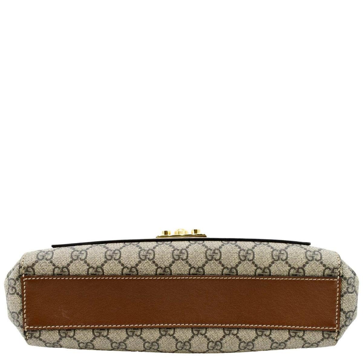 GUCCI Padlock Medium GG Supreme Canvas Shoulder Bag Brown 477530
