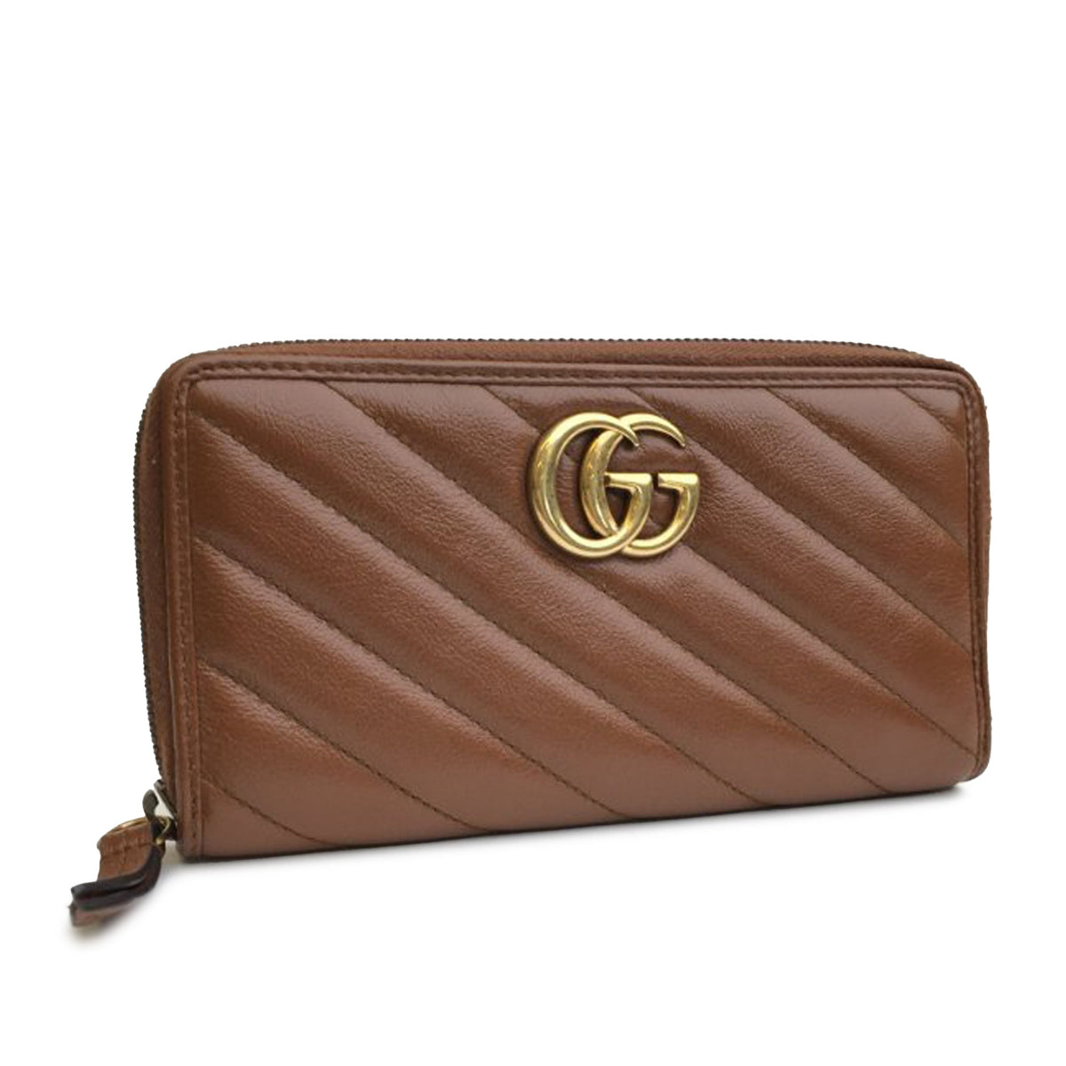 GUCCI GG Marmont Leather Zip Around Wallet Long Wallets