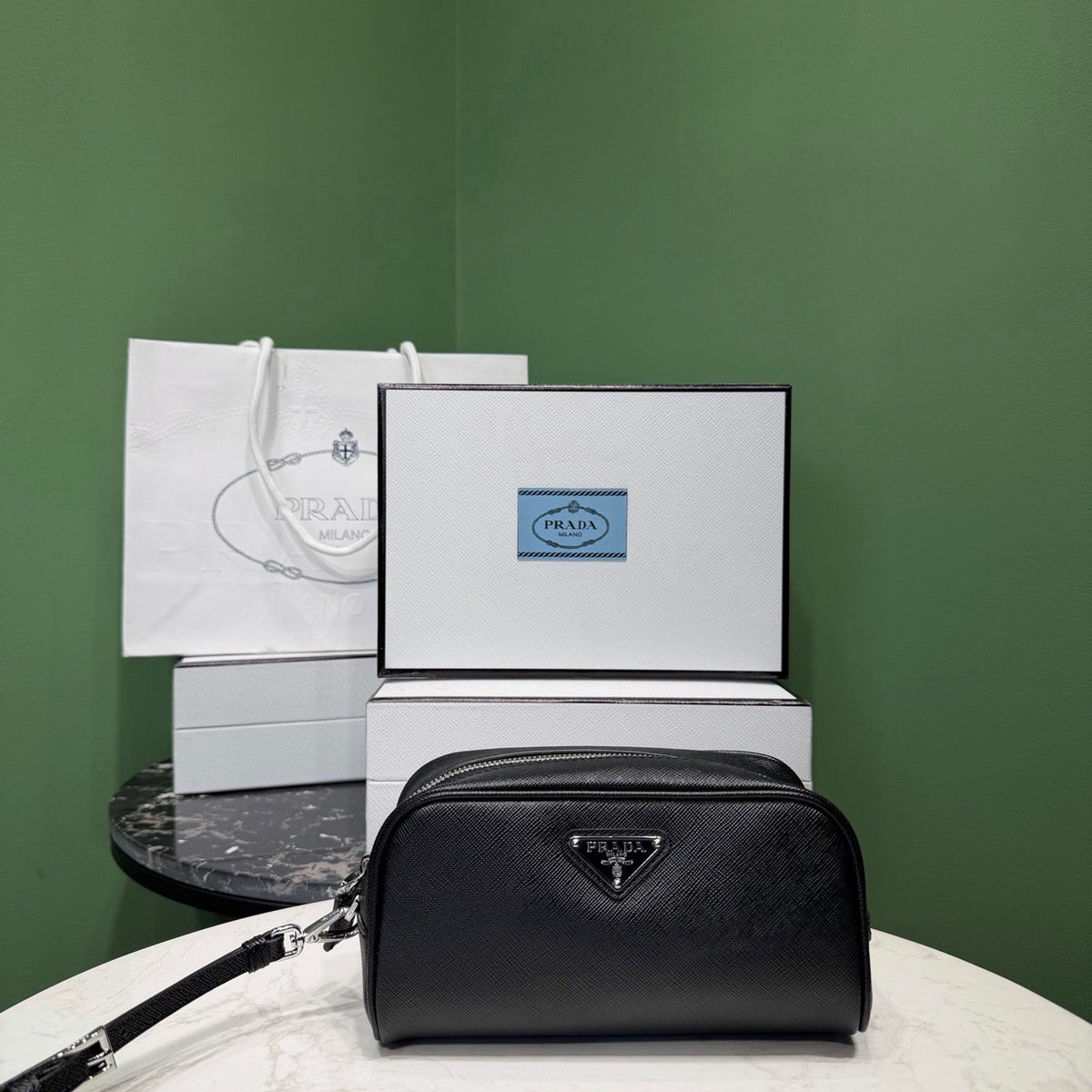 PD SAFFIANO LEATHER POUCH