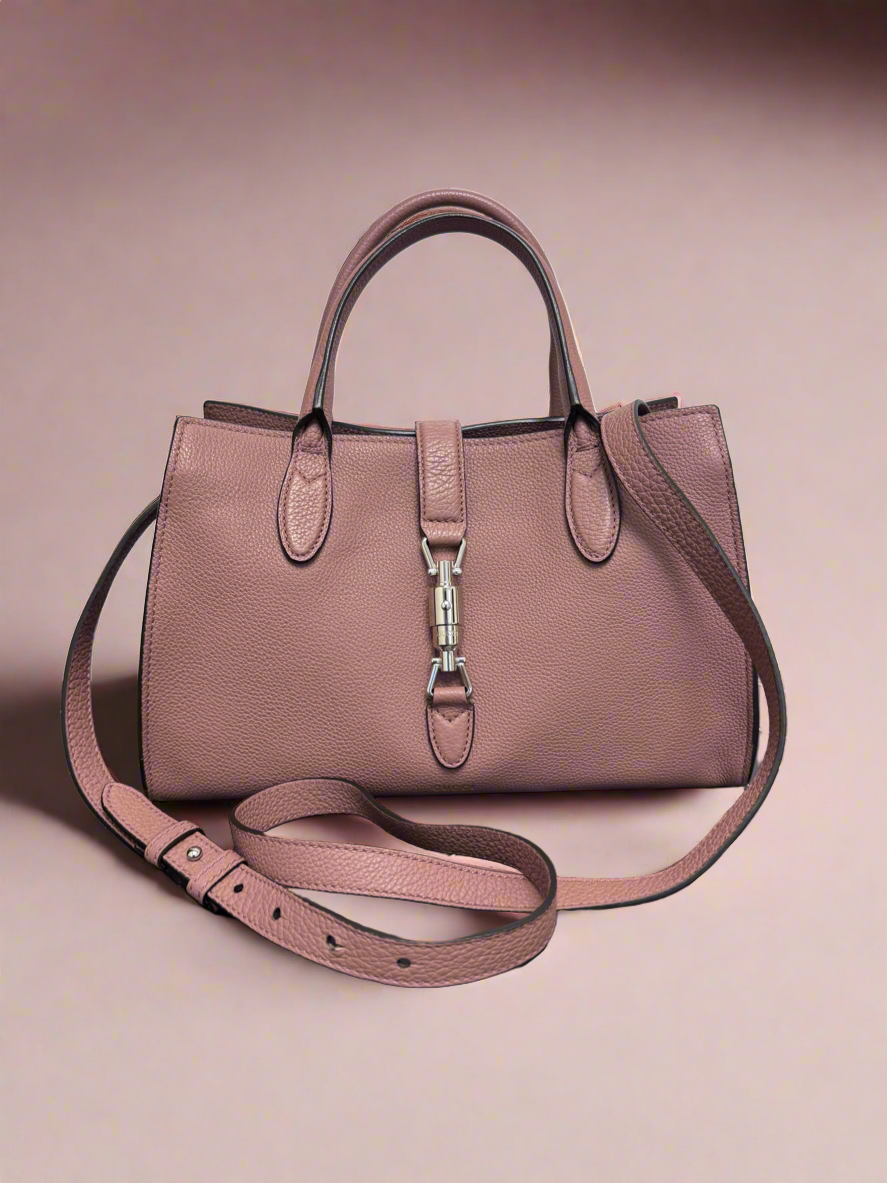 Gucci Mauve Leather Medium Soft Jackie 2Way Tote Bag