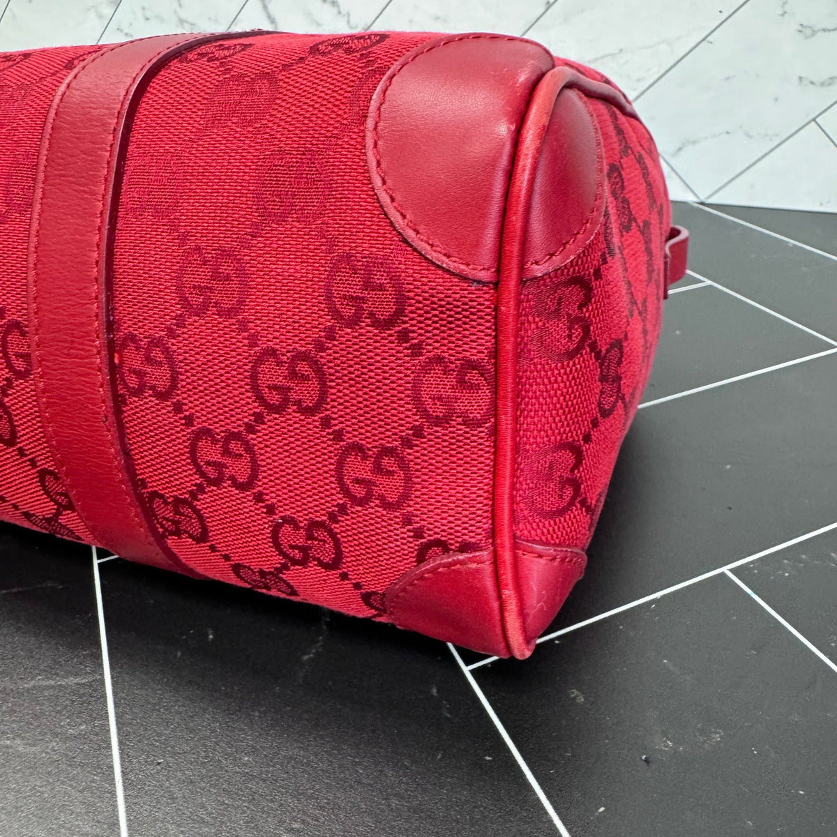 Gucci Red Canvas Shoulder Bag