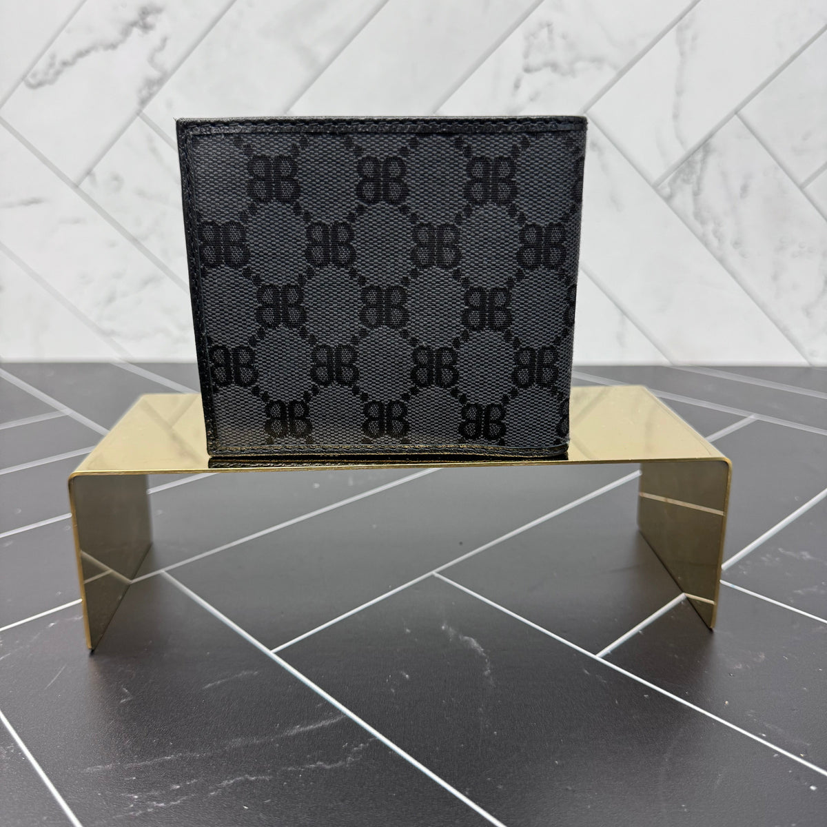 BRAND NEW- Gucci X Balenciaga Black Canvas Bifold
