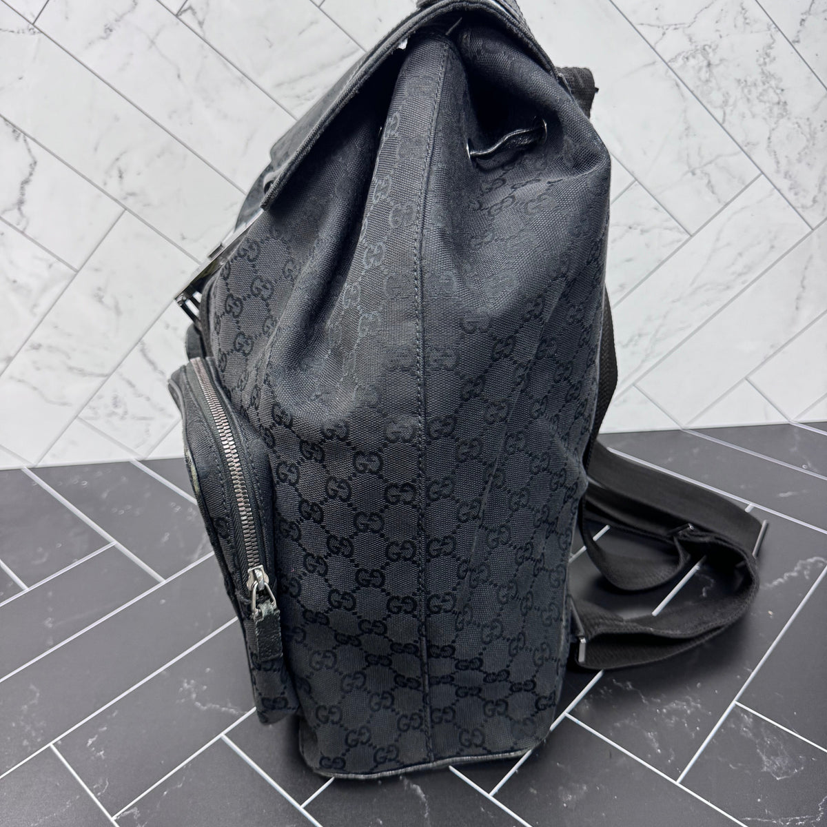 Gucci Black Canvas Backpack