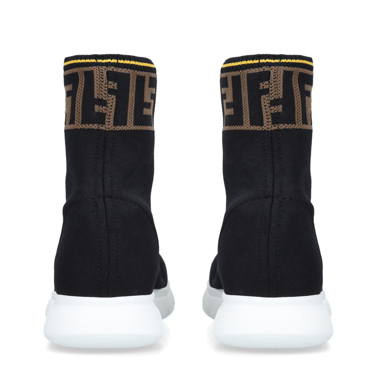 FENDI Stretch Knit Jacquard FF Mania High Top Sock Sneakers
