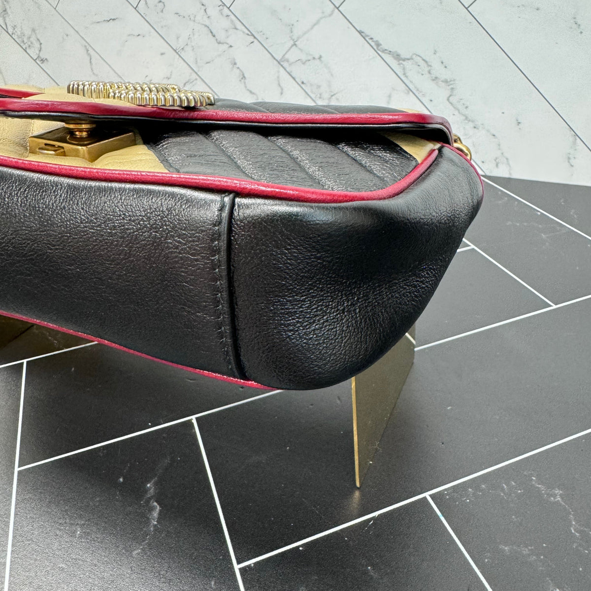 Gucci Marmont Tri Color Small Torchon Matelasse Crossbody Bag