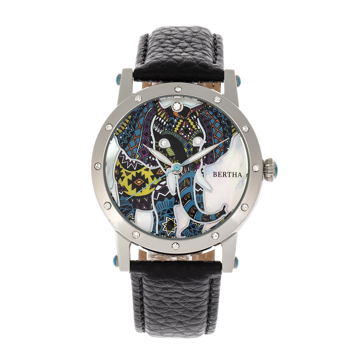 Bertha Betsy MOP Leather-Band Ladies Watch