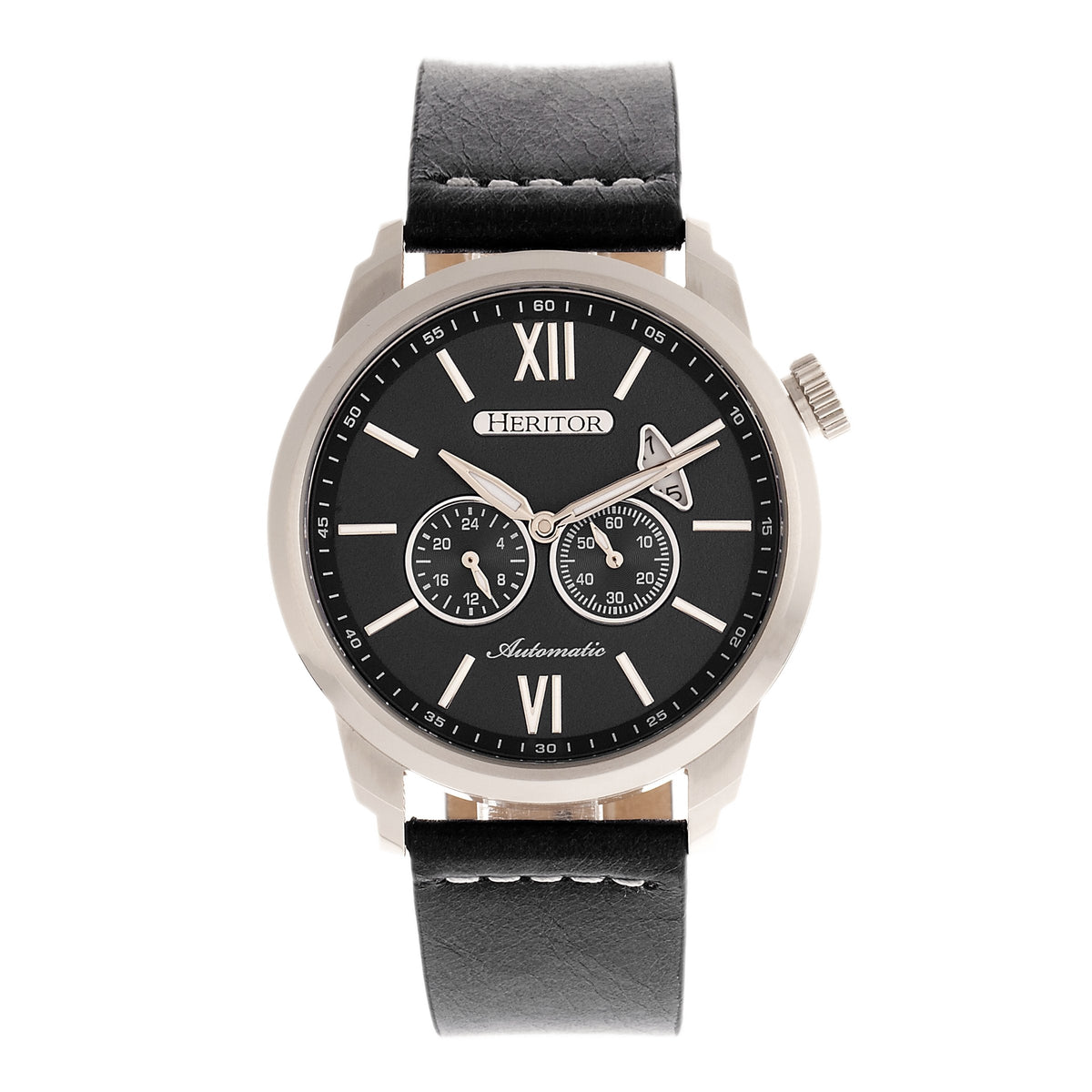 Heritor Automatic Wellington Leather-Band Watch