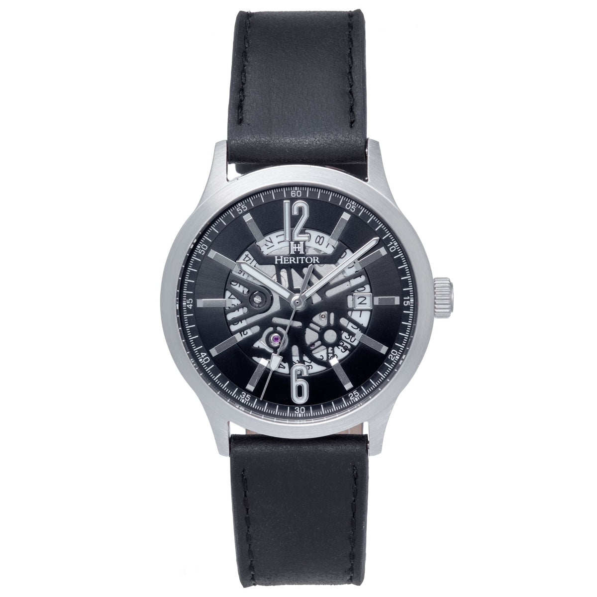 Heritor Automatic Dayne Leather-Band Watch w/Date