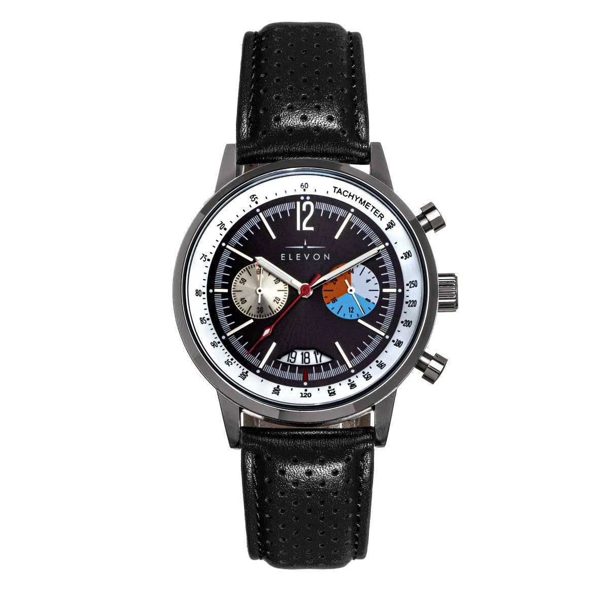 Elevon Torque Genuine Leather-Band Watch w/Date