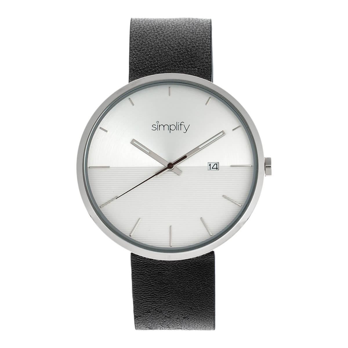 Simplify The 6400 Leather-Band Watch w/Date