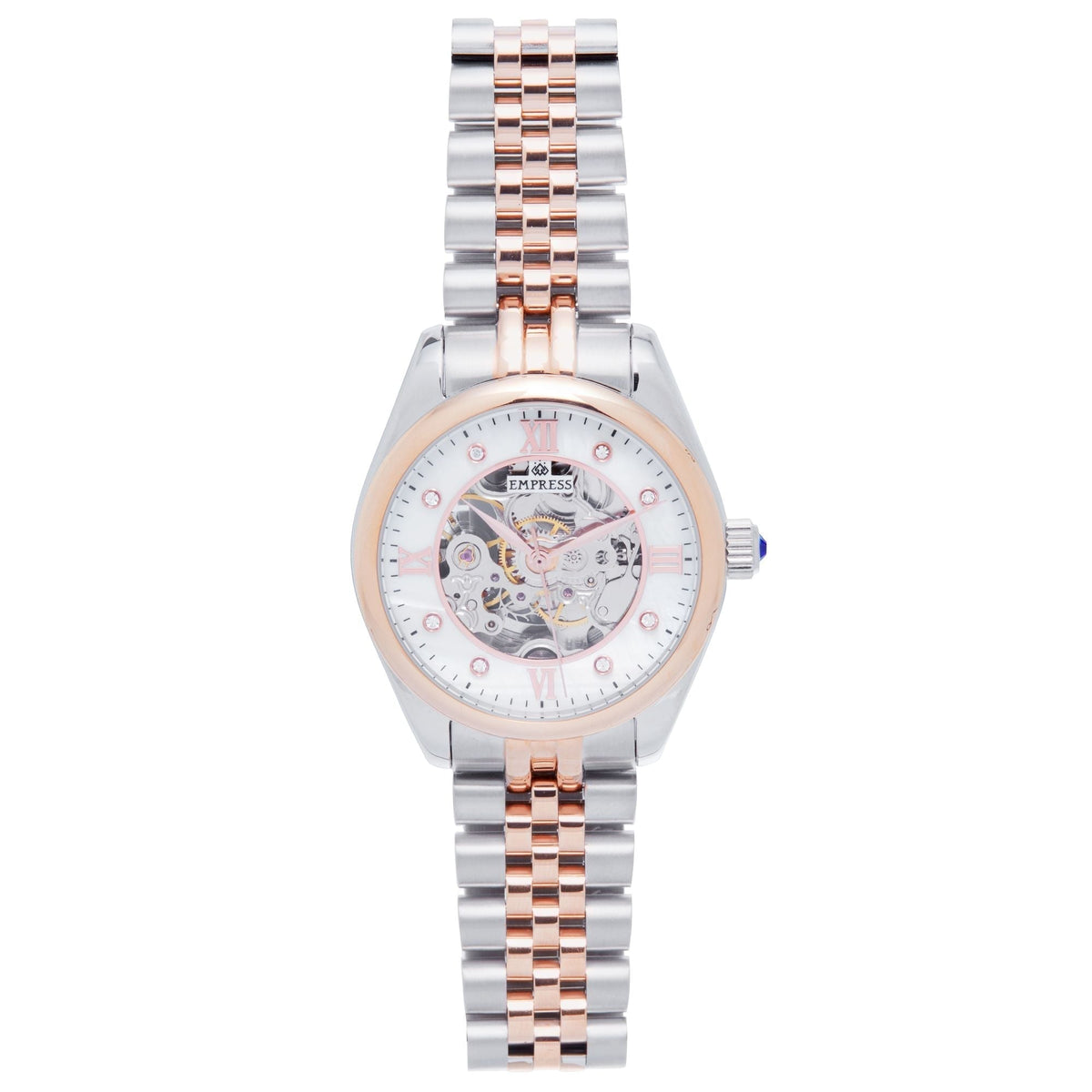 Empress Magnolia Automatic MOP Skeleton Dial Bracelet Watch
