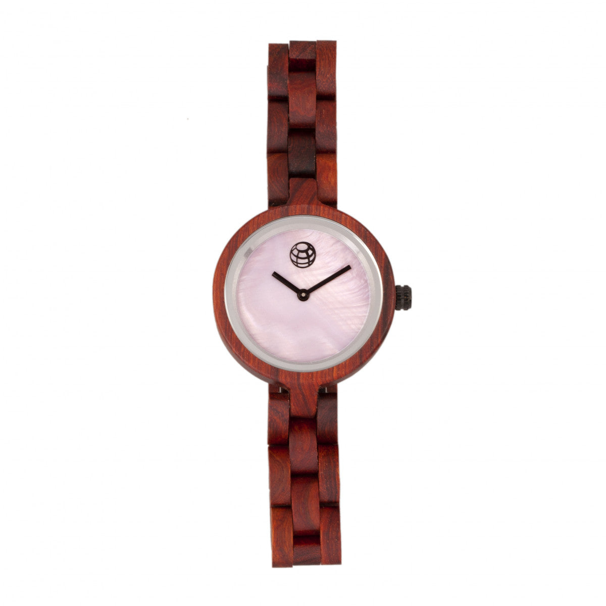 Earth Wood Wisteria Mother-Of-Pearl Bracelet Watch - Red