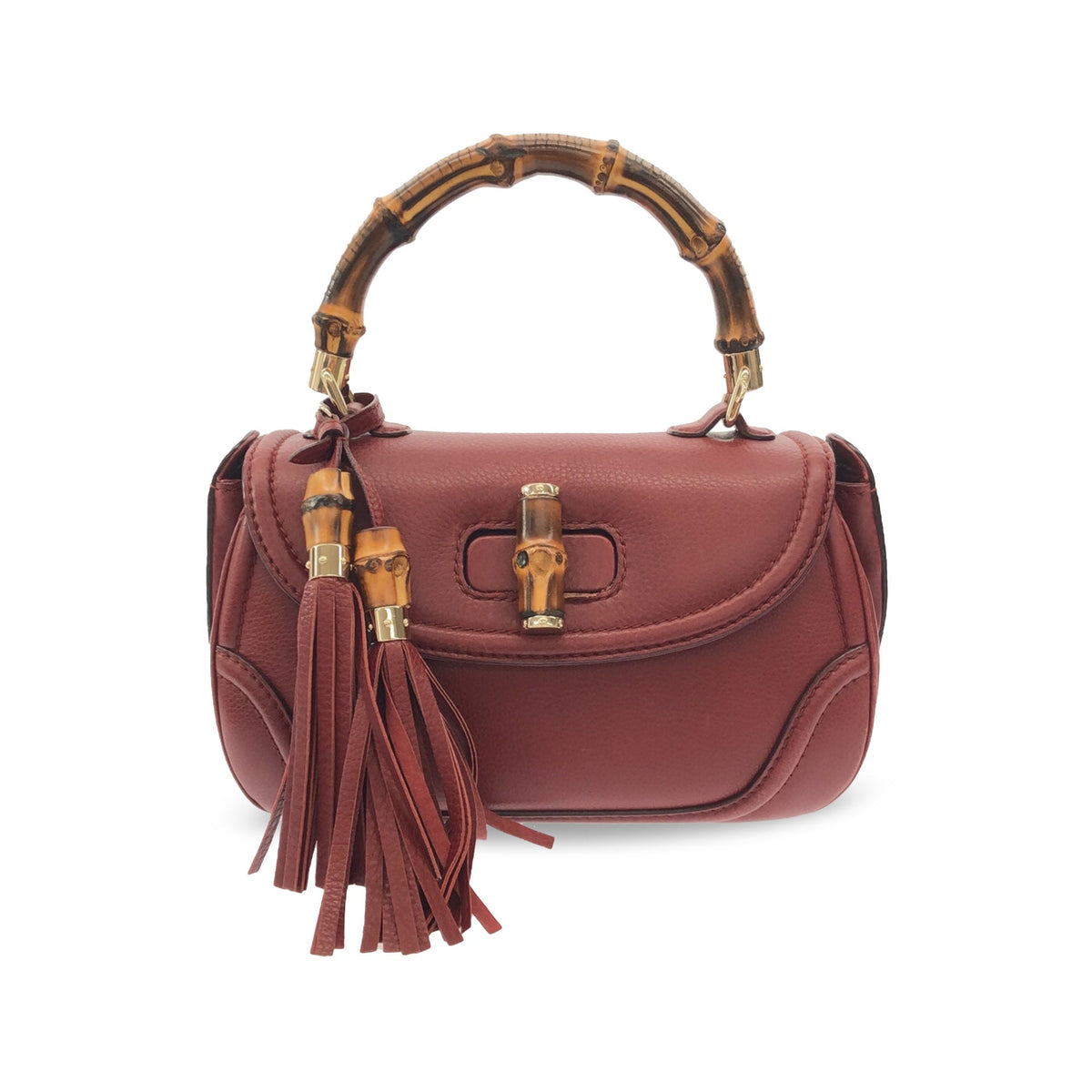 GUCCI Medium Leather New Bamboo Satchel