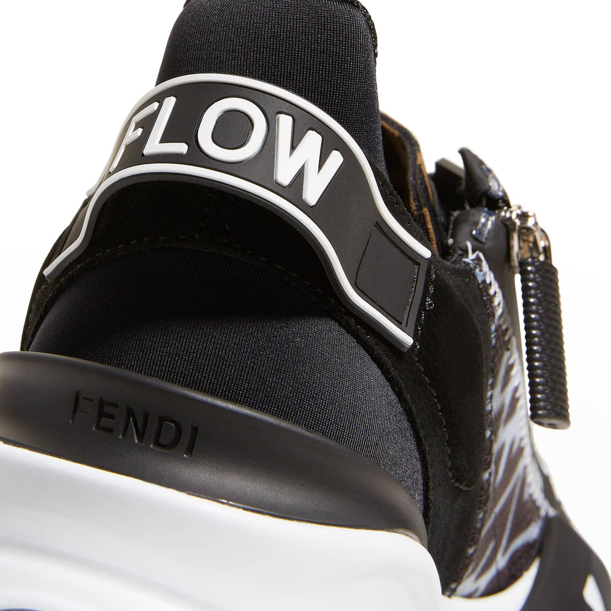 Fendi Flow FF Side-Zip Trainer Sneakers