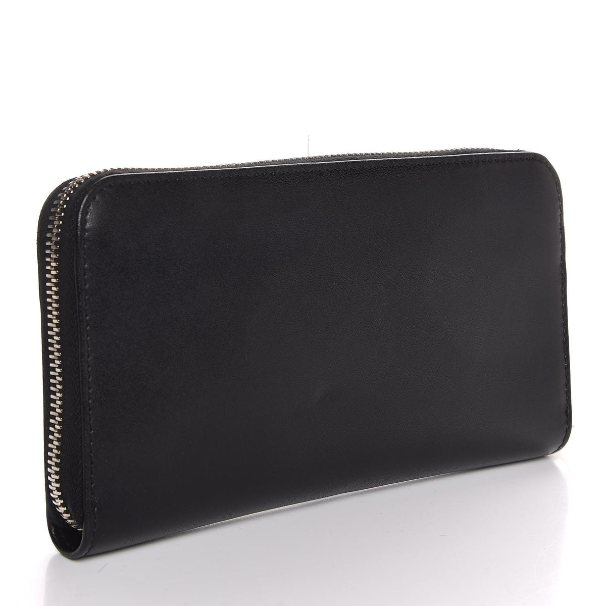 FENDI Vitello Liberty Studded Zip Around Wallet Black