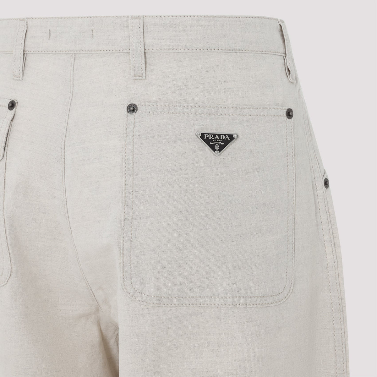 PRADA Chic Melange Chambray Pant