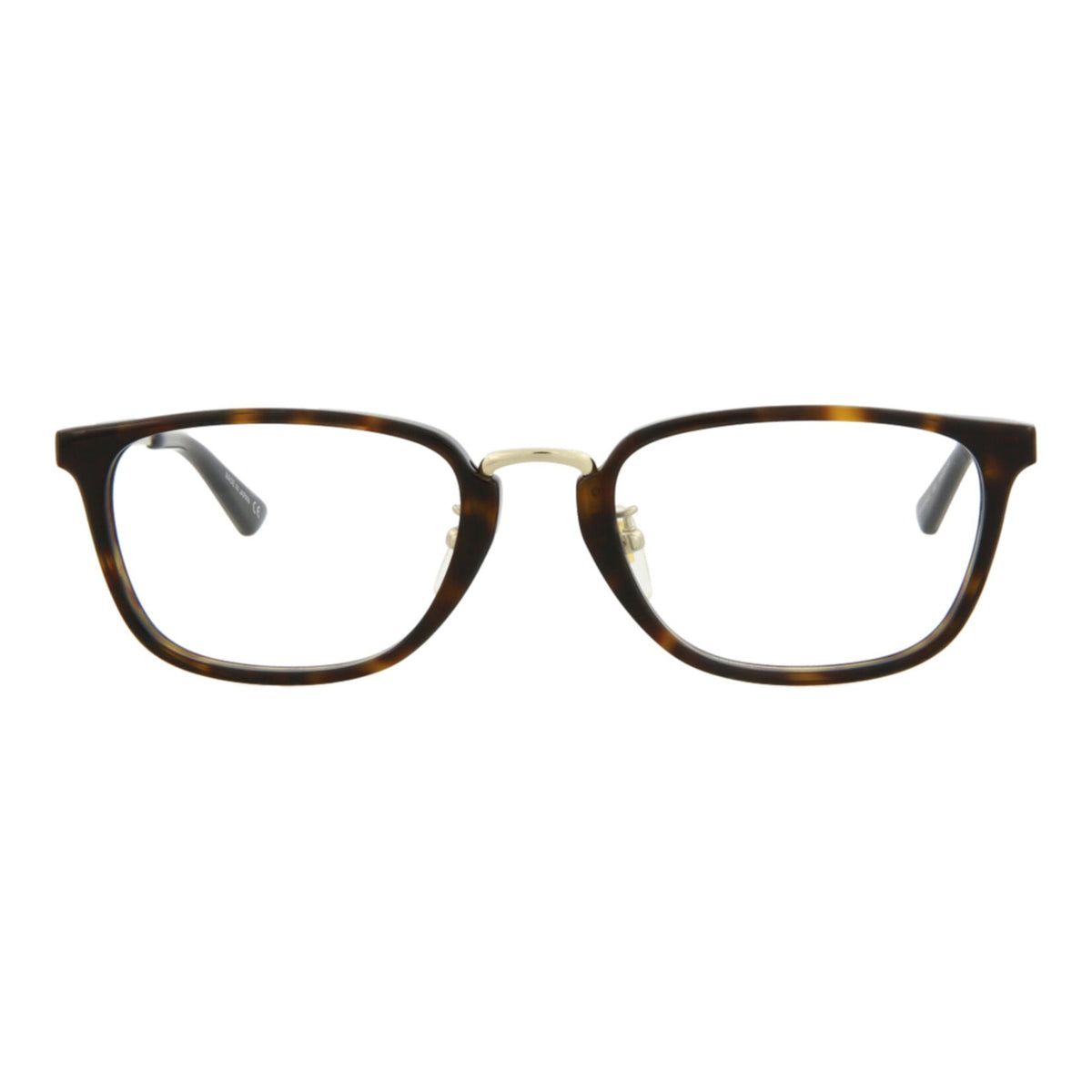 Gucci Mens Square/Rectangle Havana Gold Transparent Fashion Designer Eyewear