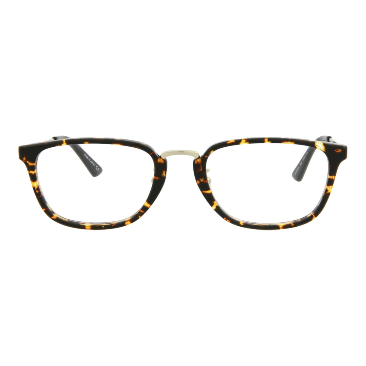 Gucci Mens Square/Rectangle Havana Gold Transparent Fashion Designer Eyewear