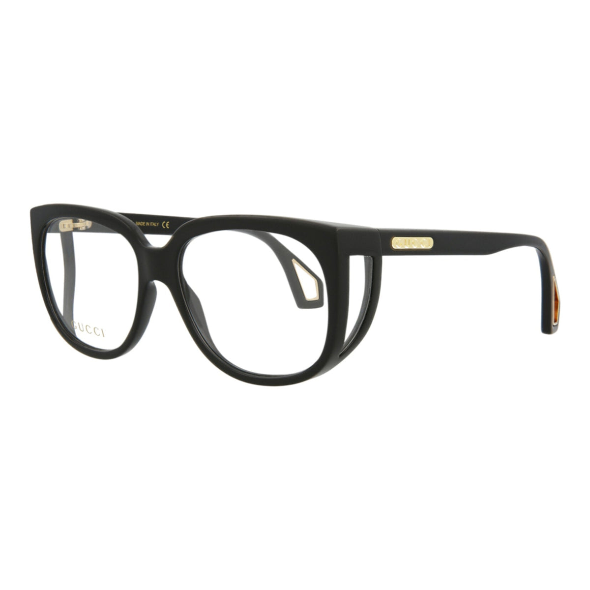 Gucci Womens Square/Rectangle Black Black Transparent Fashion Designer Eyewear