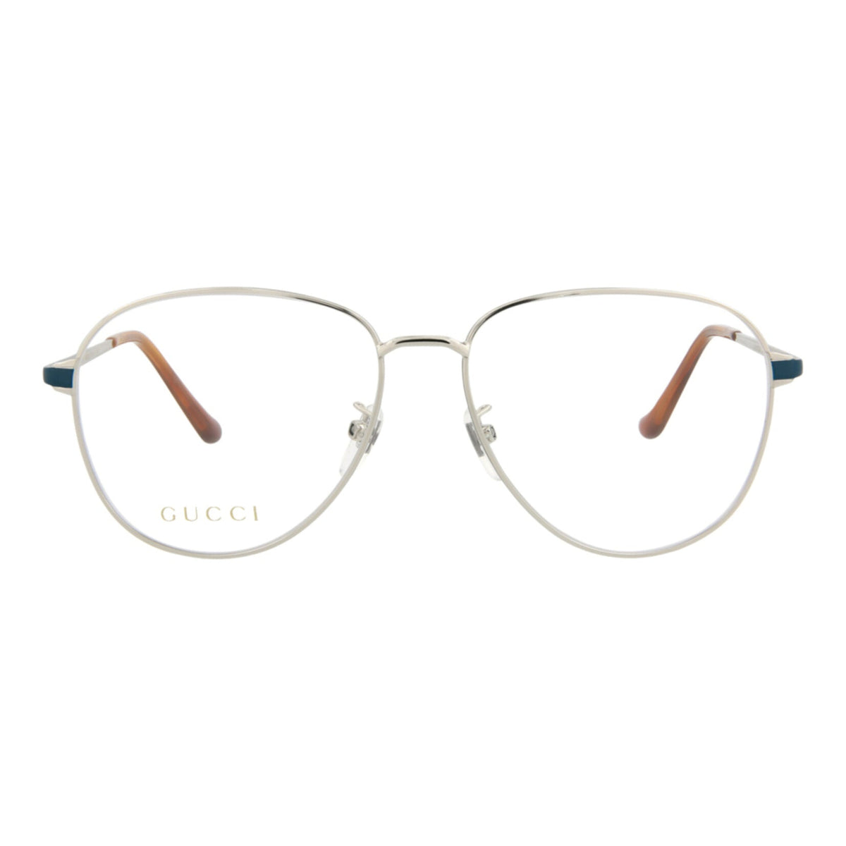 Gucci Mens Aviator Silver Green Transparent Fashion Designer Eyewear