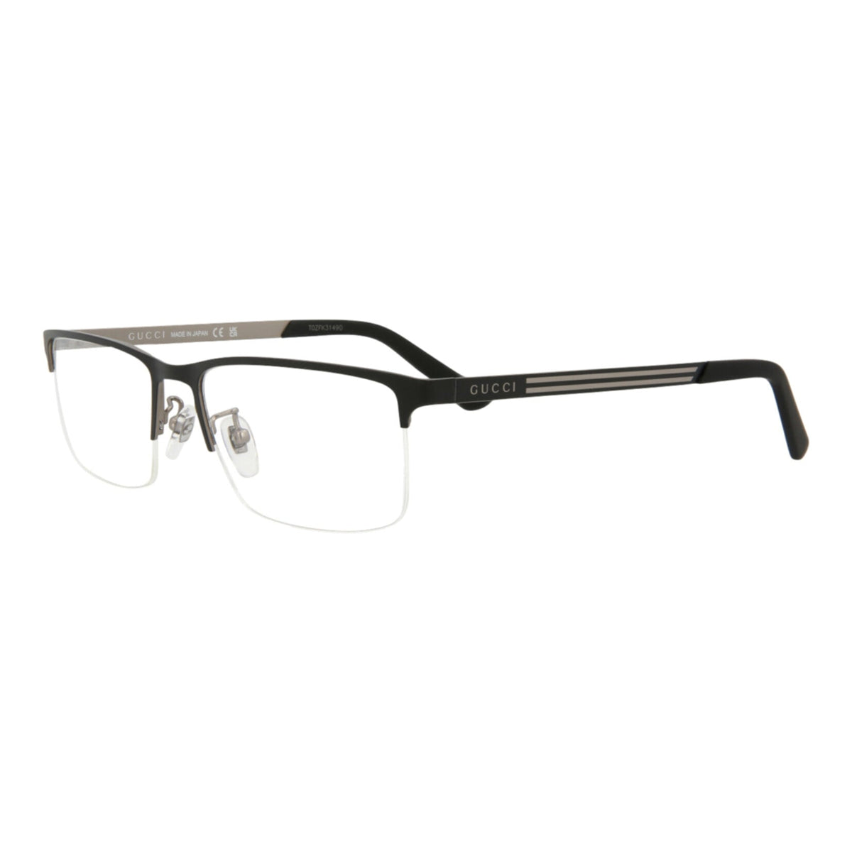 Gucci Mens Square/Rectangle Black Black Transparent Fashion Designer Eyewear