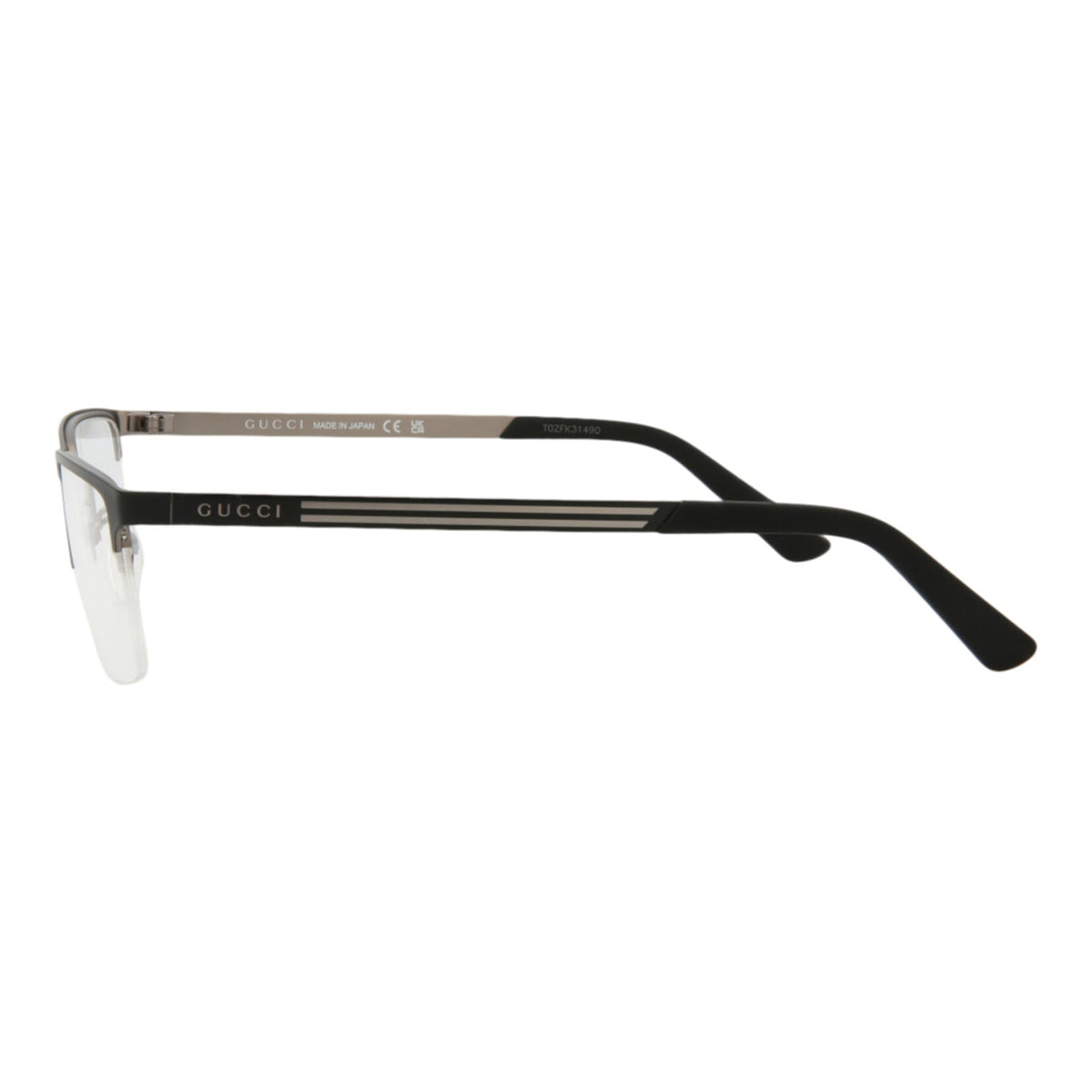 Gucci Mens Square/Rectangle Black Black Transparent Fashion Designer Eyewear