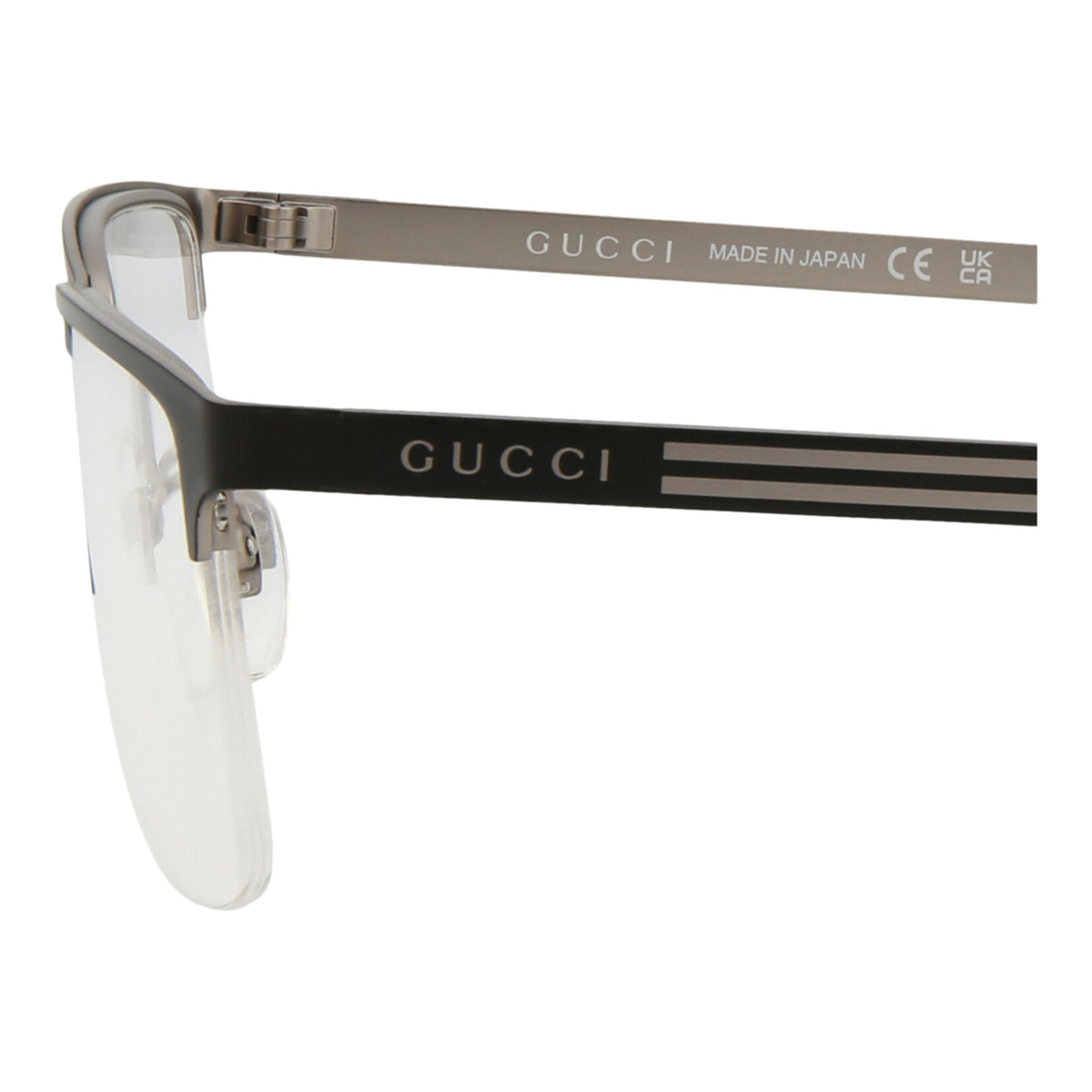 Gucci Mens Square/Rectangle Black Black Transparent Fashion Designer Eyewear