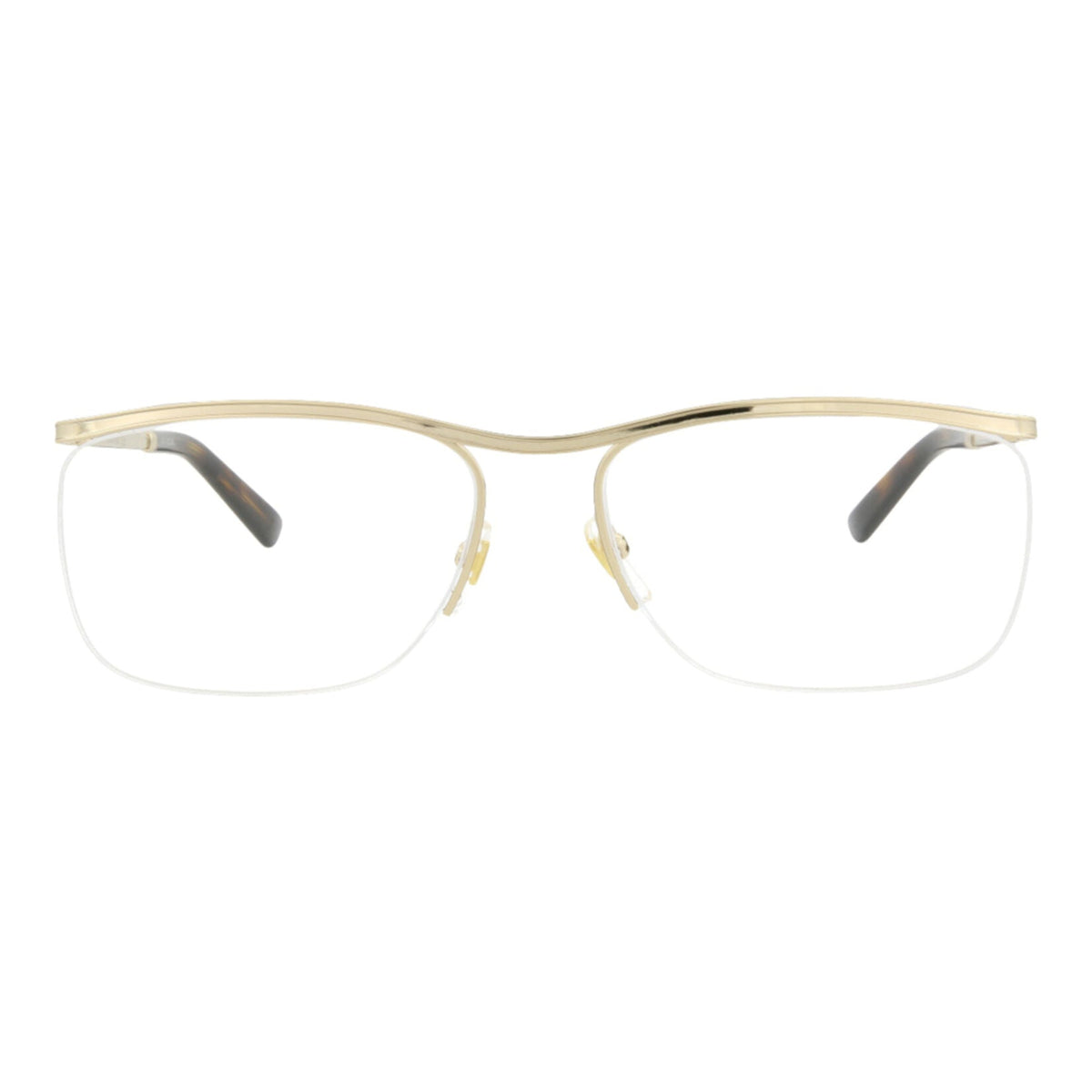 Gucci Mens Square/Rectangle Gold Gold Transparent Fashion Designer Eyewear