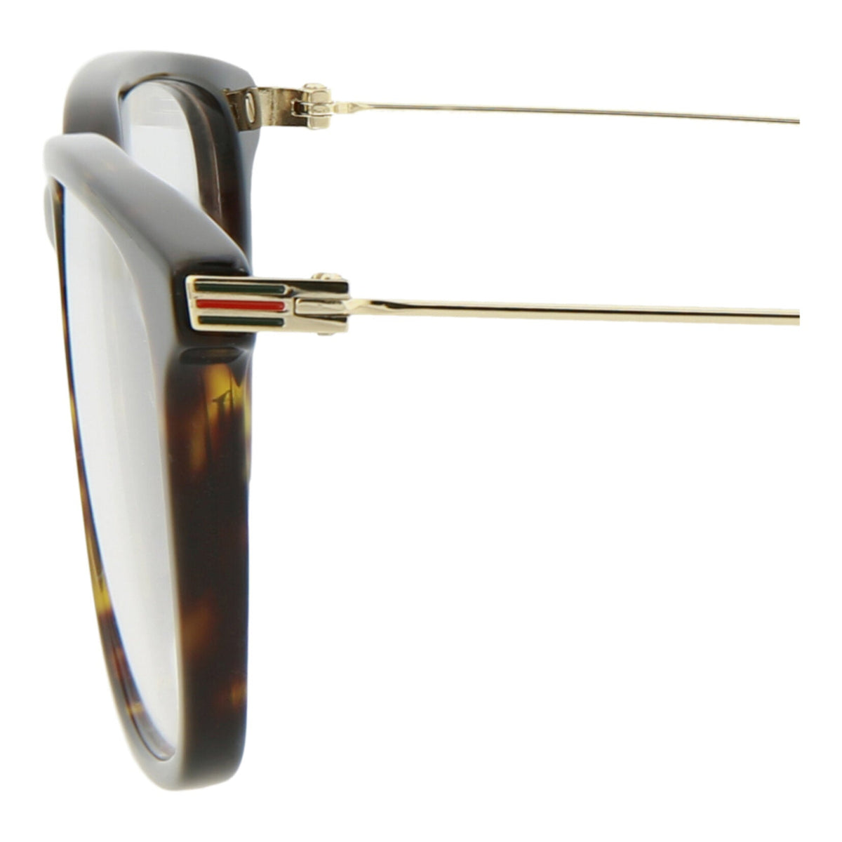 Gucci Mens Square/Rectangle Havana Gold Transparent Fashion Designer Eyewear
