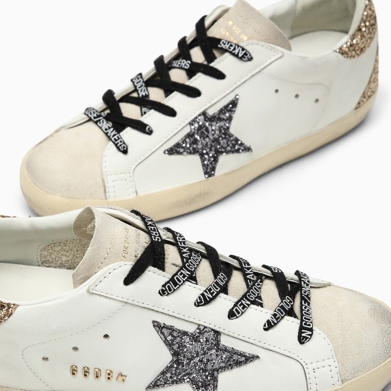 WHITE/SILVER/GOLD SUPER-STAR SNEAKER