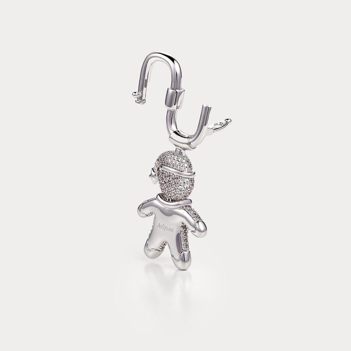 Sparkle Silver—Gingerbread Man Bag Charm