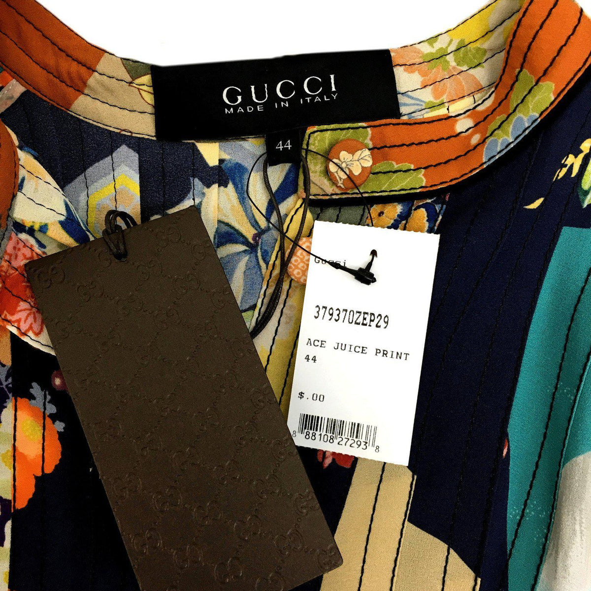 Gucci Ace Juice Print Silk Belted Dress Size M NWT