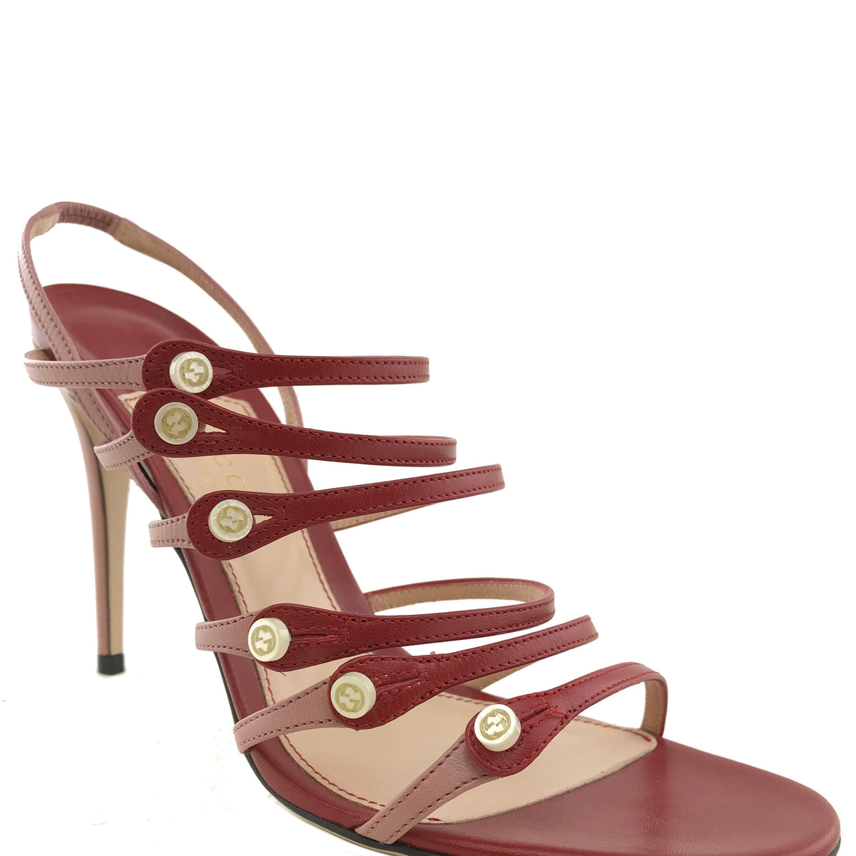Gucci Aneta Strappy Leather Caged Sandal Size 8.5 NEW