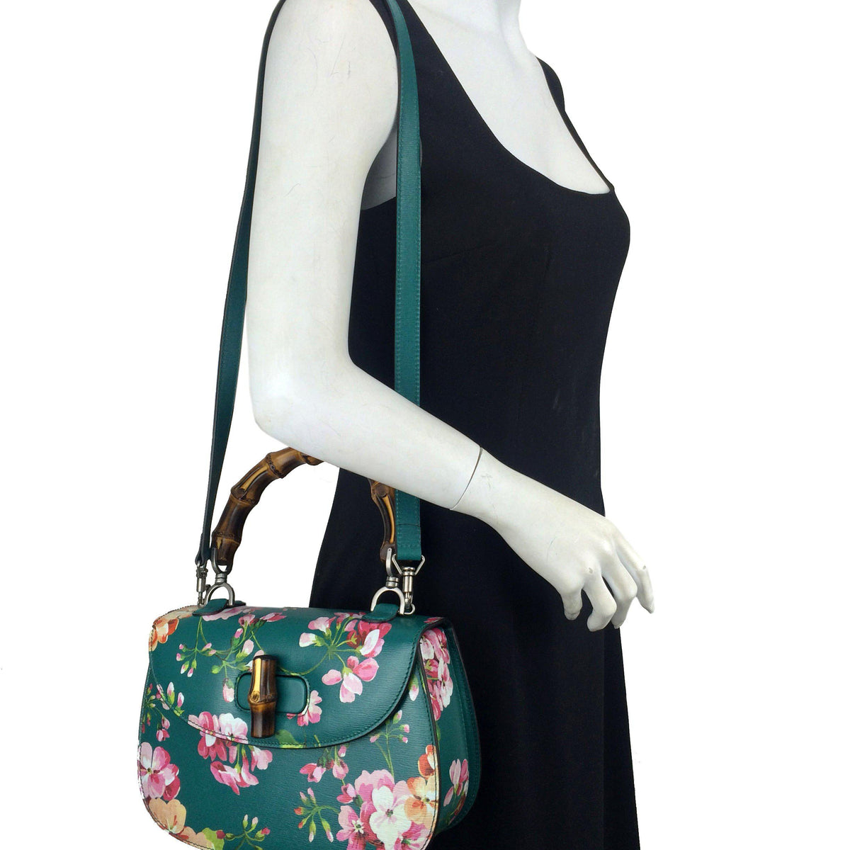 Gucci Bamboo Classic Blooms Small Top Handle Bag