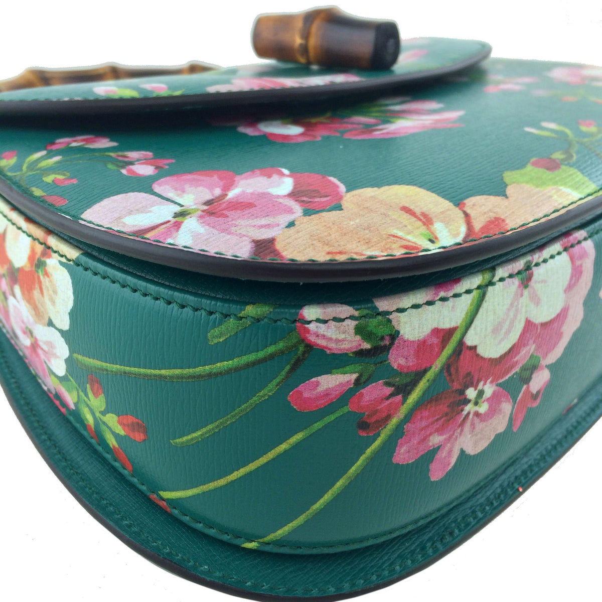 Gucci Bamboo Classic Blooms Small Top Handle Bag