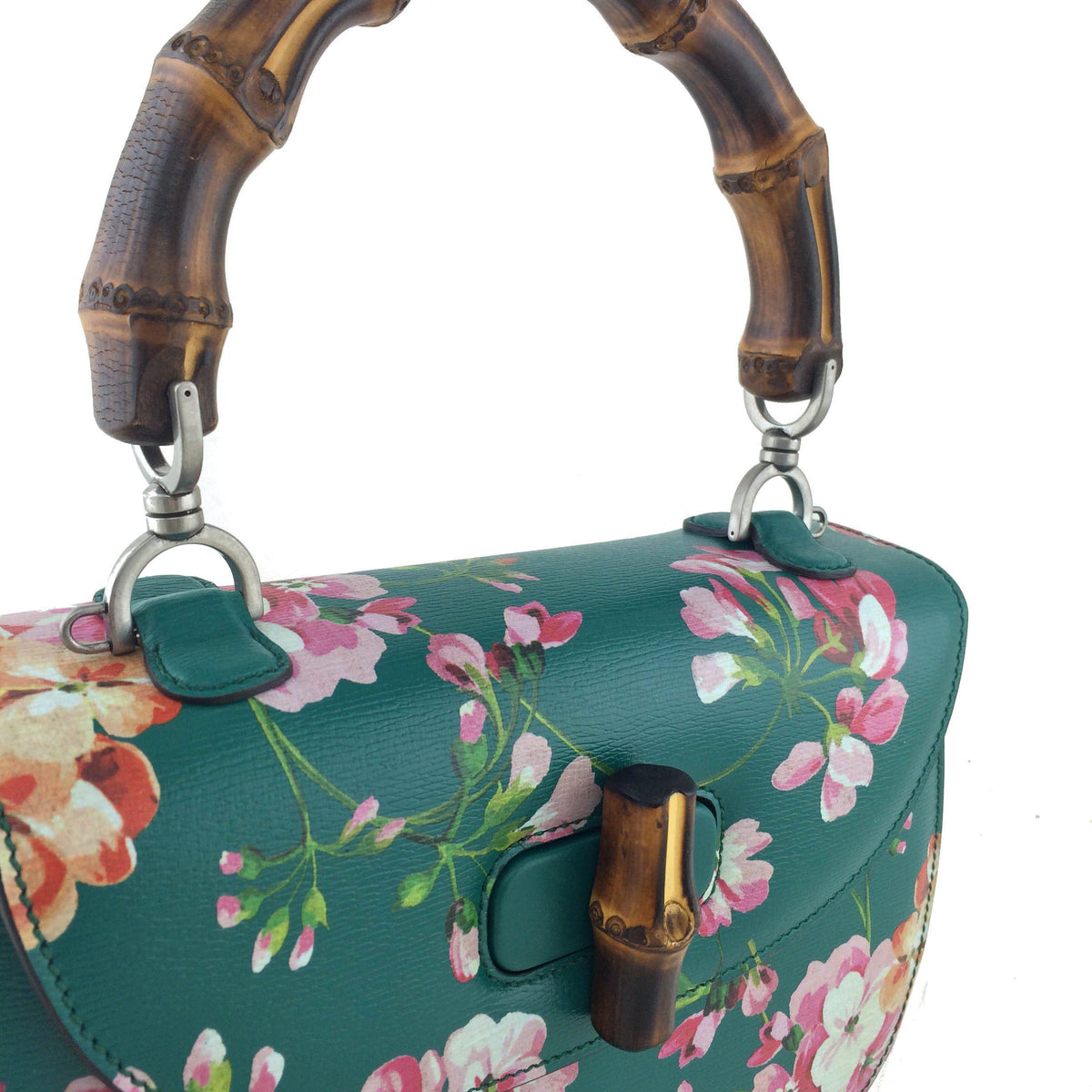 Gucci Bamboo Classic Blooms Small Top Handle Bag