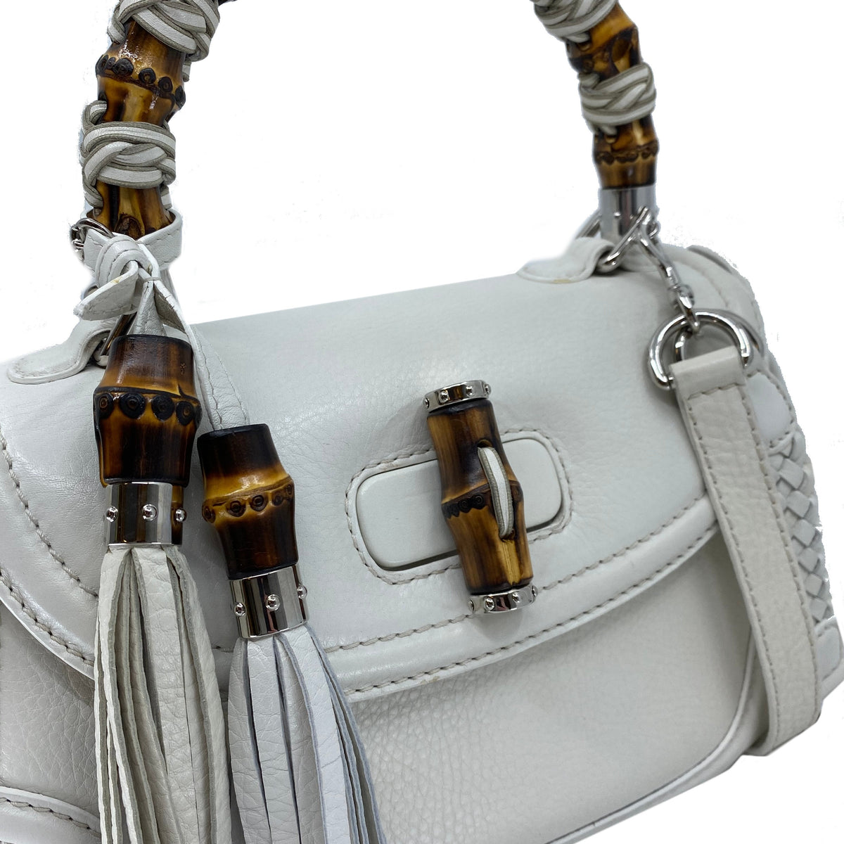 Gucci Bamboo Top Handle Medium Tassel Bag