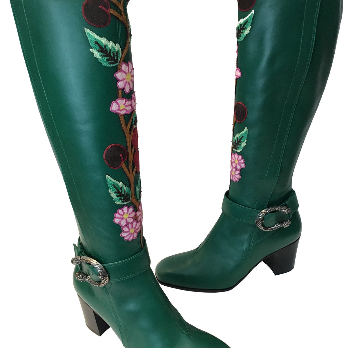 Gucci Dionysus Embroidered Knee Boots Size 7.5