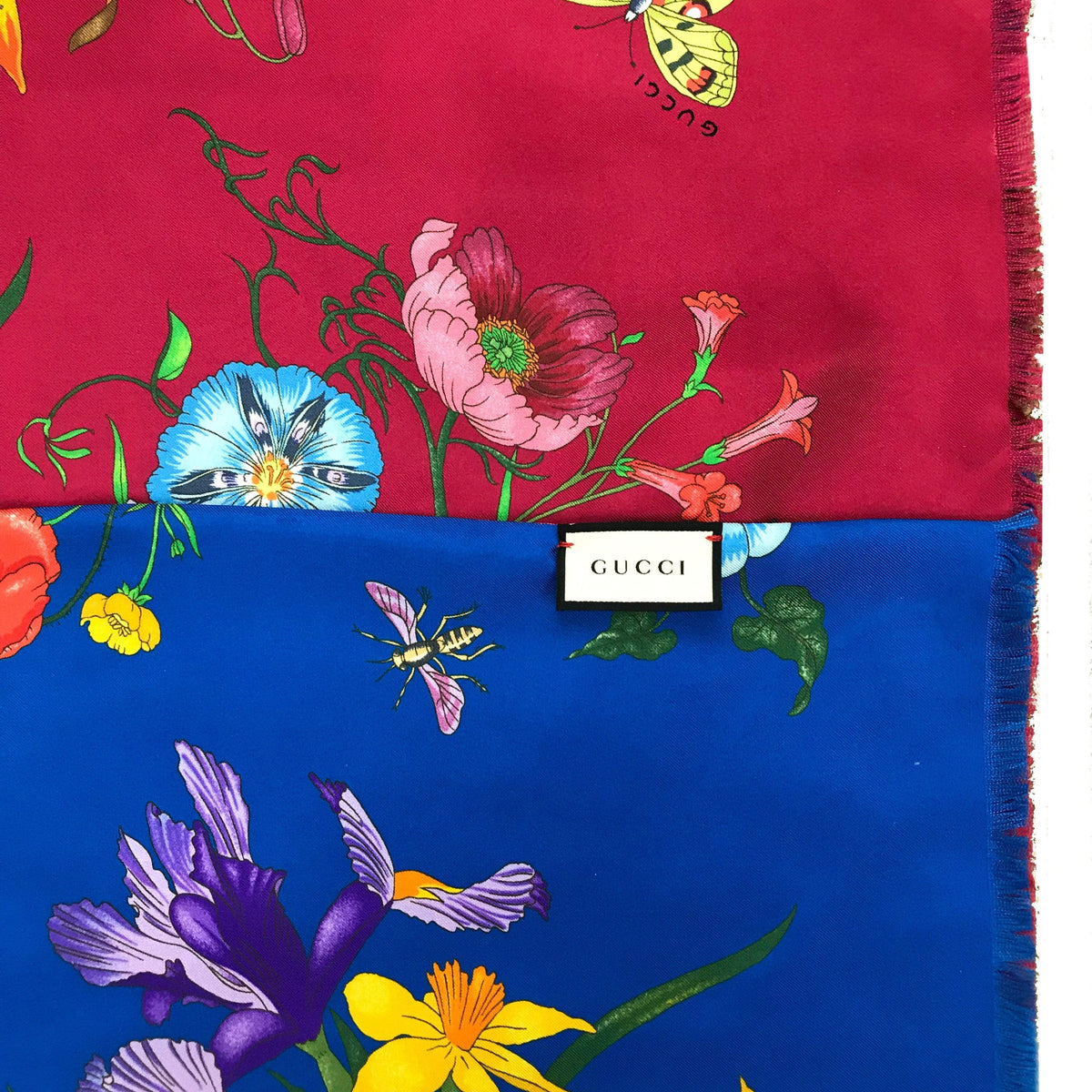 Gucci Flora Floral Reversible Silk Scarf