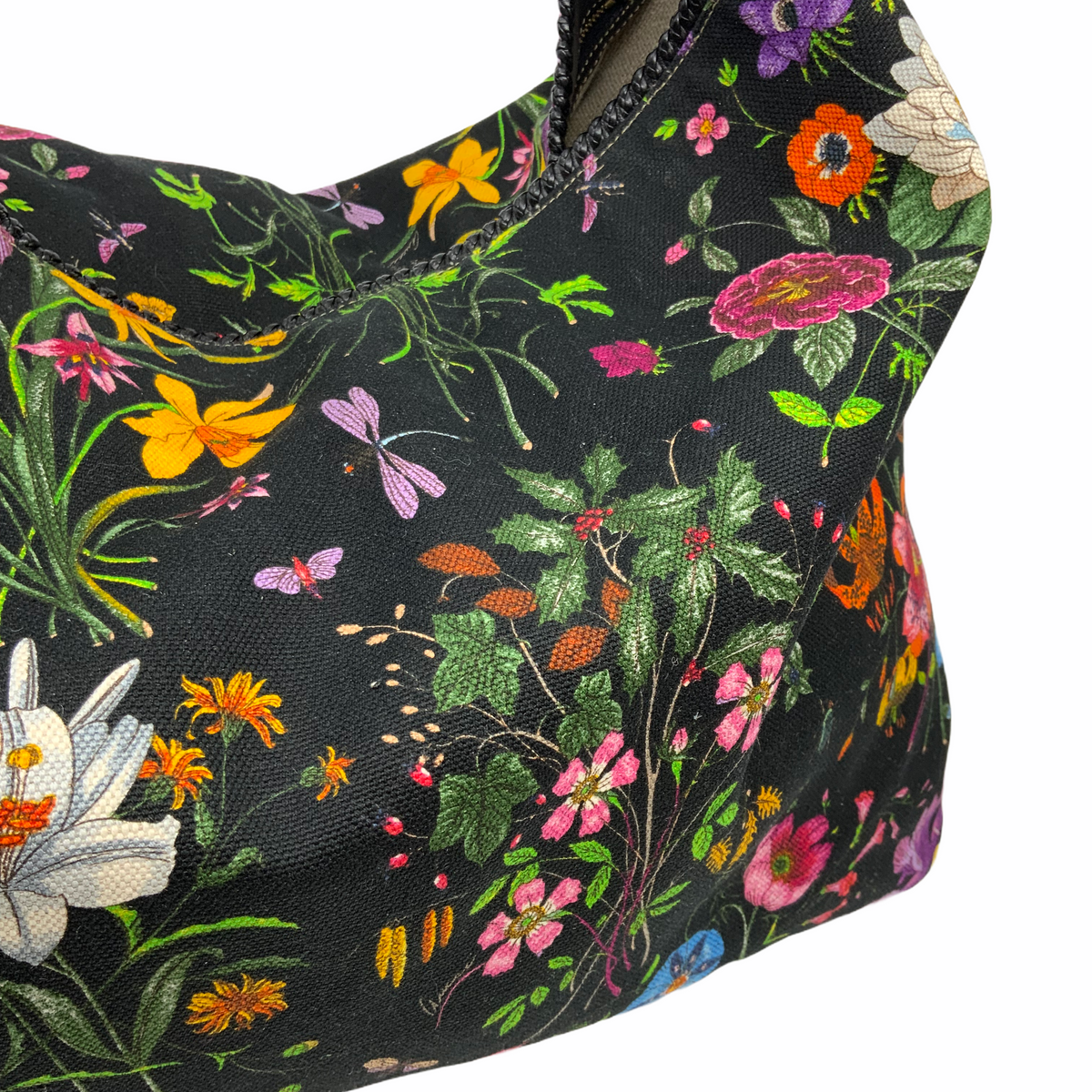 Gucci Horsebit Flora Canvas Large Hobo Bag