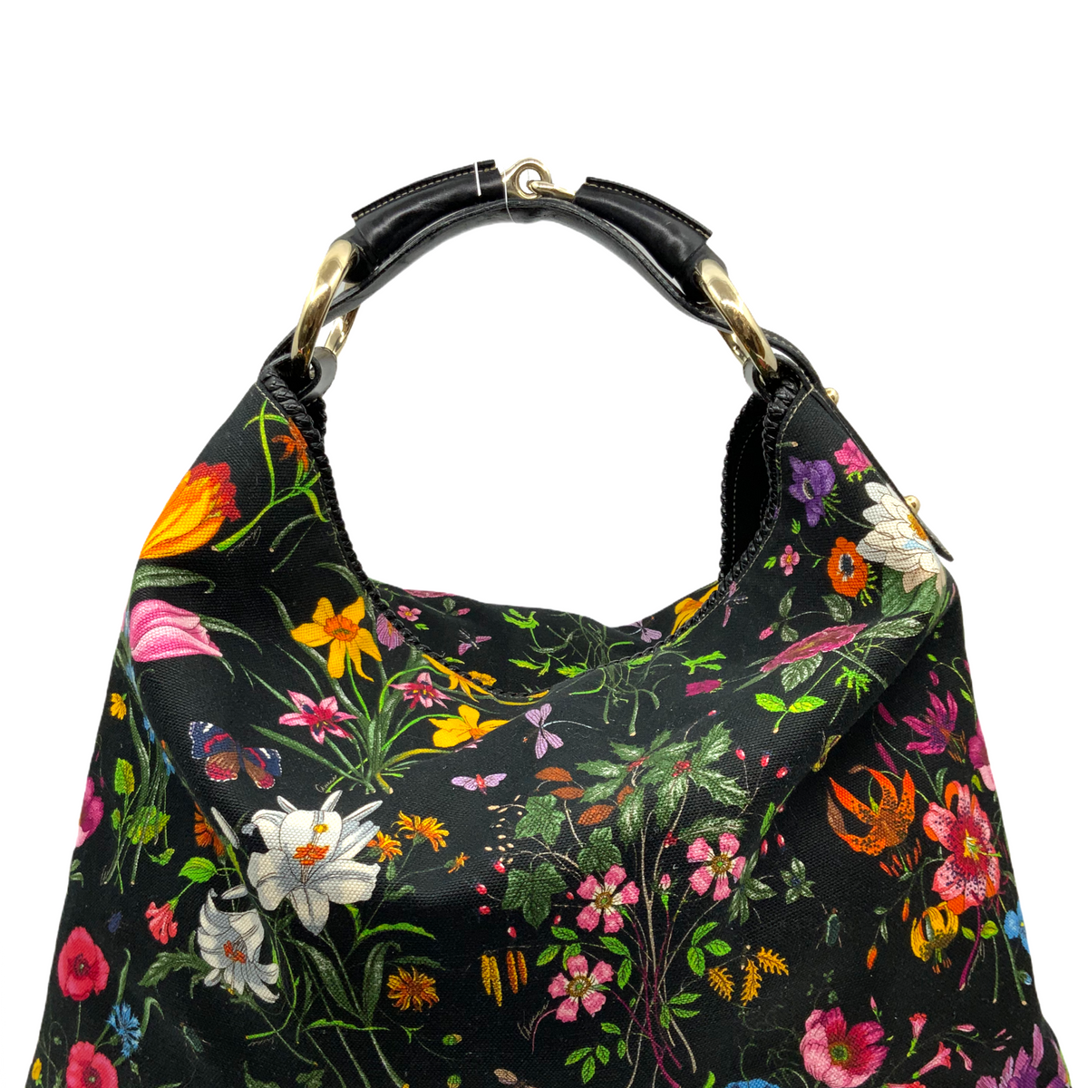 Gucci Horsebit Flora Canvas Large Hobo Bag