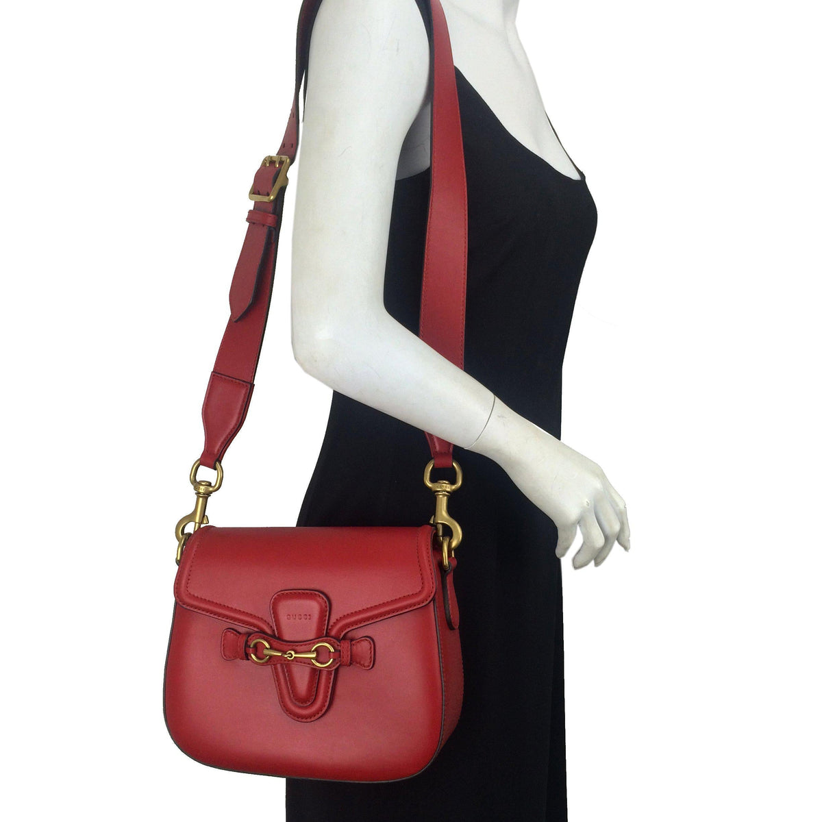 Gucci Lady Web Medium Leather Shoulder Bag