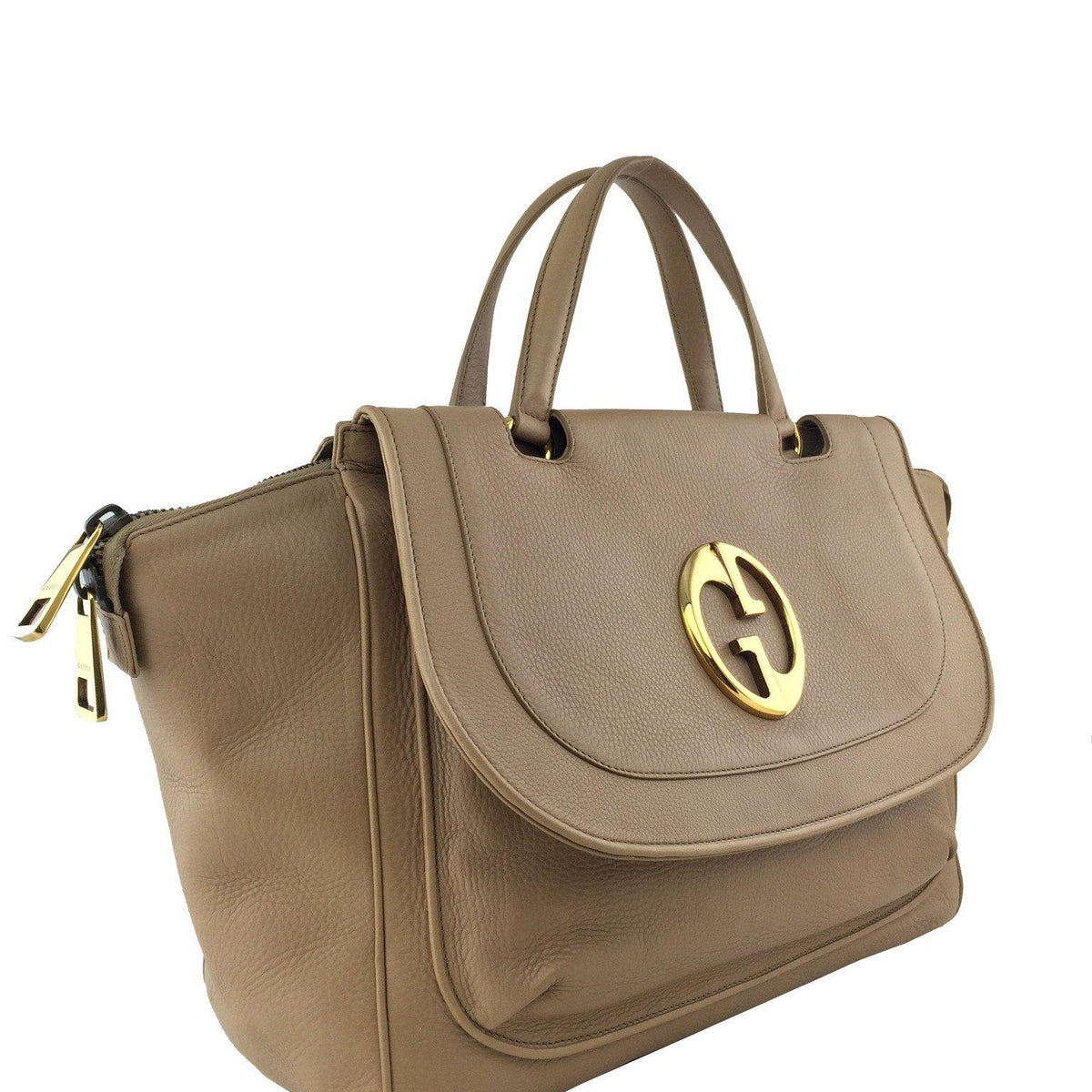 Gucci Leather Large GG Satchel Flap Bag