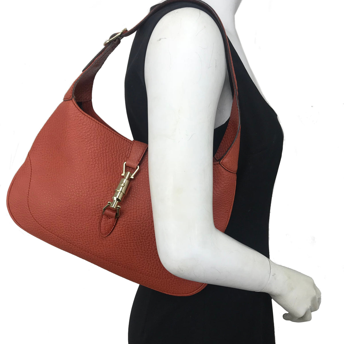 Gucci Leather Small Jackie O Hobo Bag