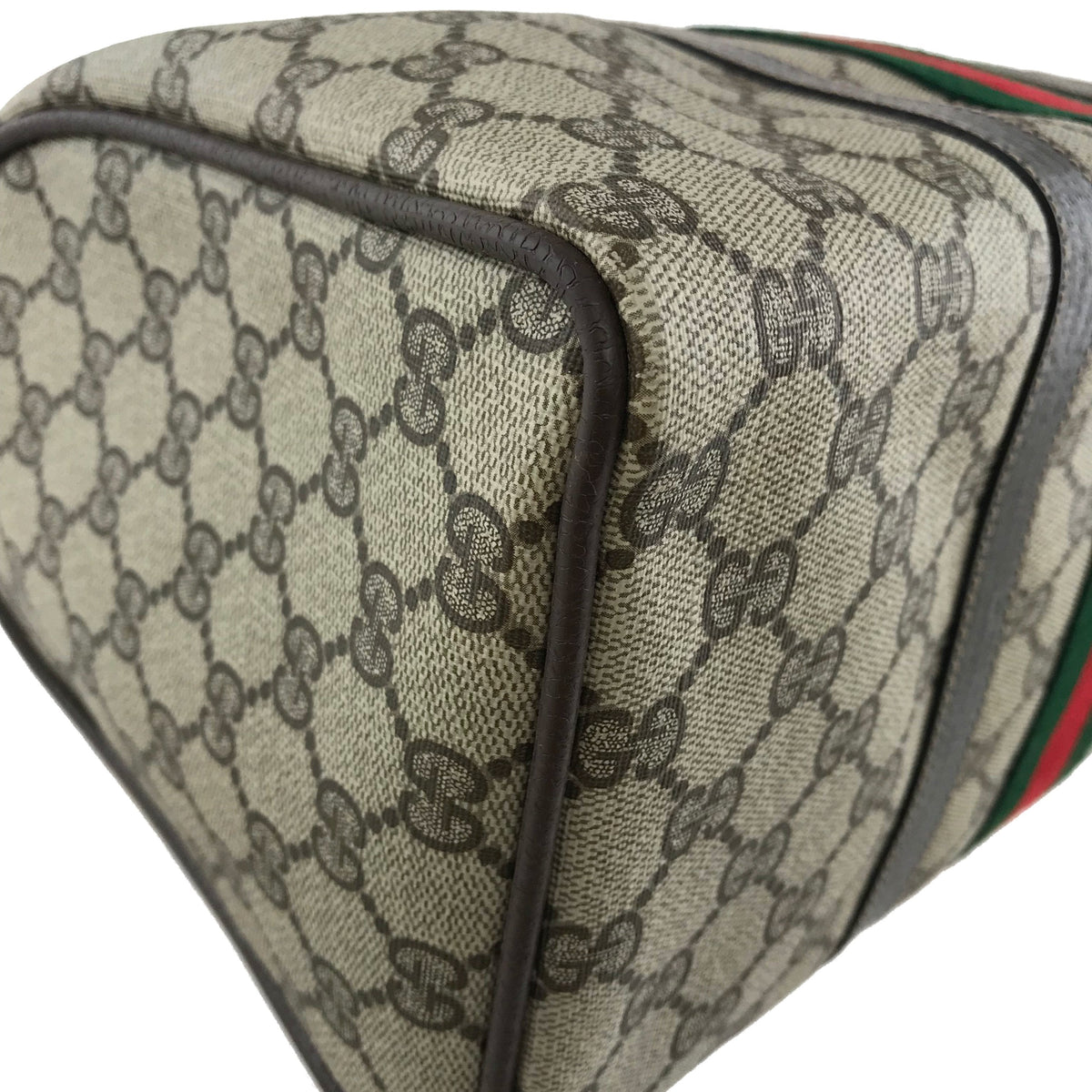 Gucci Monogram Boston Web Medium Satchel Bag