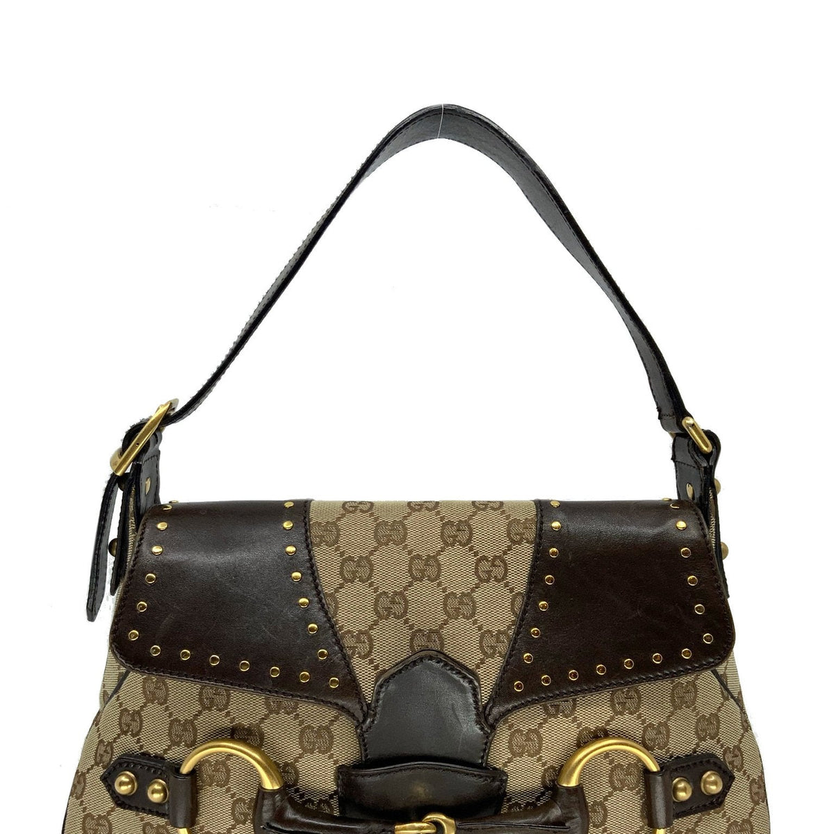 Gucci Monogram Horsebit Flap Bag