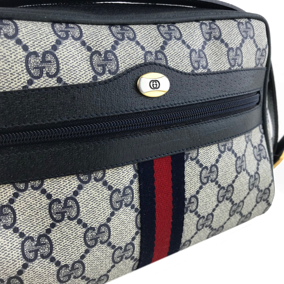 Gucci Monogram Web Camera Crossbody Bag